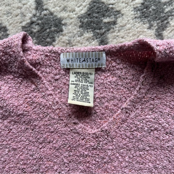 White Stag Pink V-Neck Long Sleeve Sweater Size Small - Picture 7 of 8